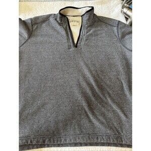 Orvis Black Faux Sherpa Lined 1/4 Quarter Zip Pullover Sweater Size XXL